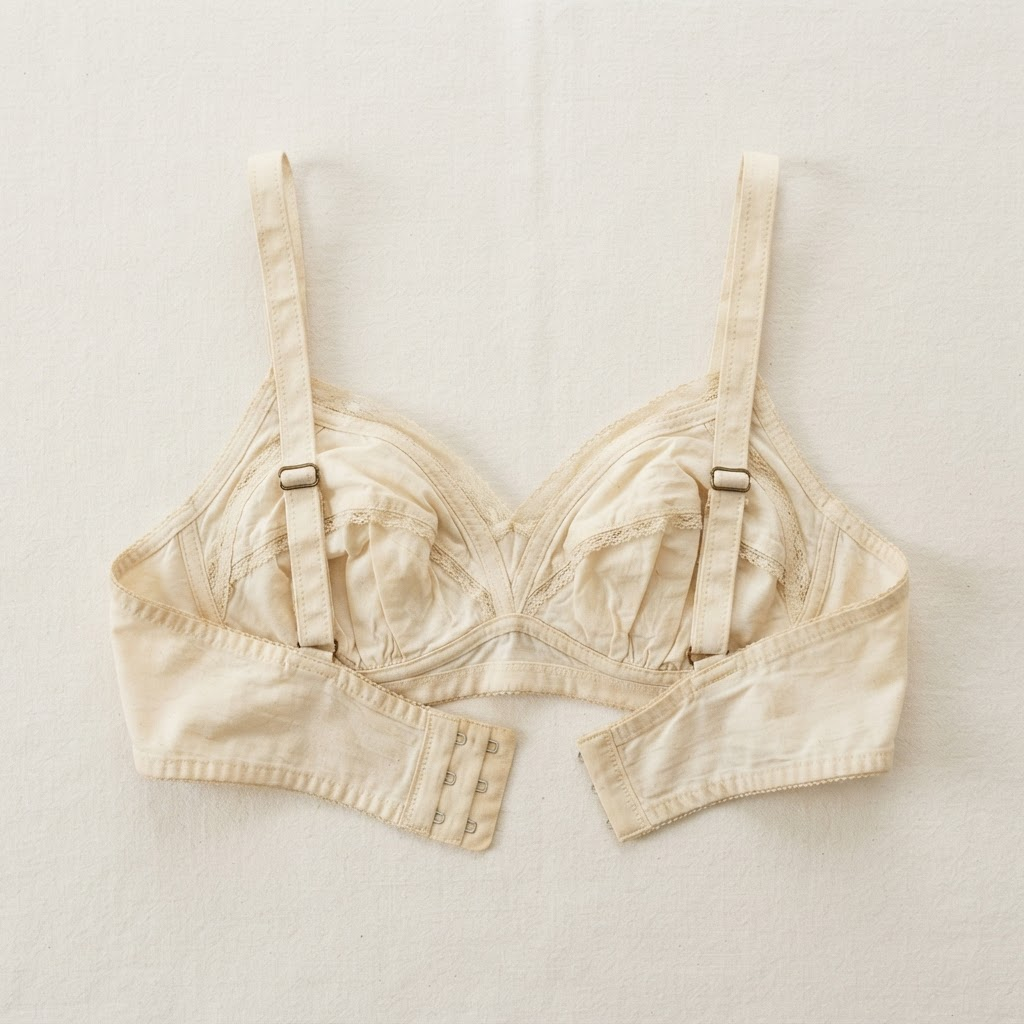 A 1930s brassiere with soft rounded separated cups